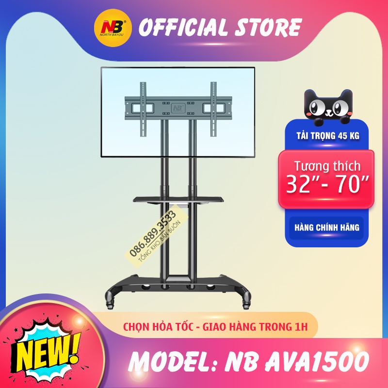 Giá Treo Tivi Di Động NB AVA1500 32 - 70 Inch / Giá Treo Tivi AVA1500 Có Bánh Xe Di Chuyển