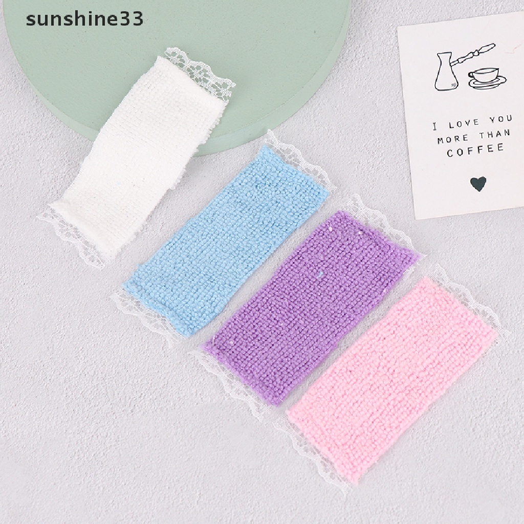 SU 1:12 Dollhouse Miniature Bathroom Towel Bath Towel Model Toy Doll House Decor n