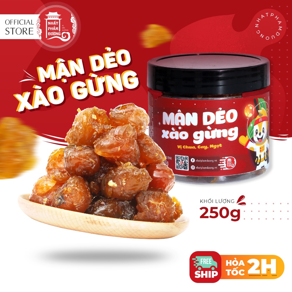 Mận dẻo xào gừng Nhất Phẩm Đường 200g vị ngọt dẻo quả to đặc sản Hà Nội
