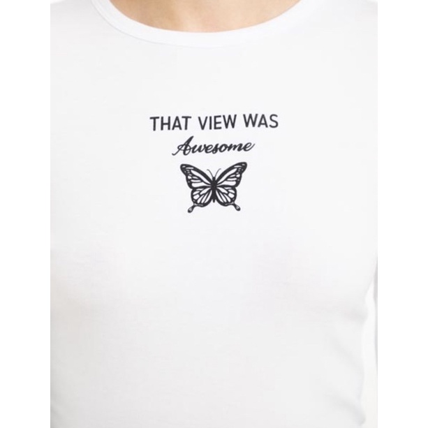 Áo thun cotton dài tay nữ màu trắng xuất dư xịn