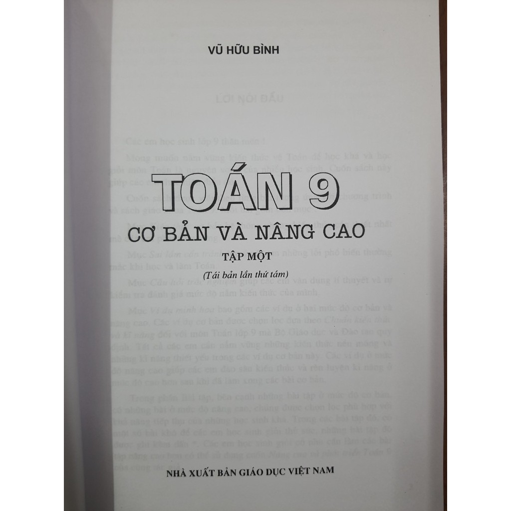 Sách - Toán 9 cơ bản và nâng cao Tập 1