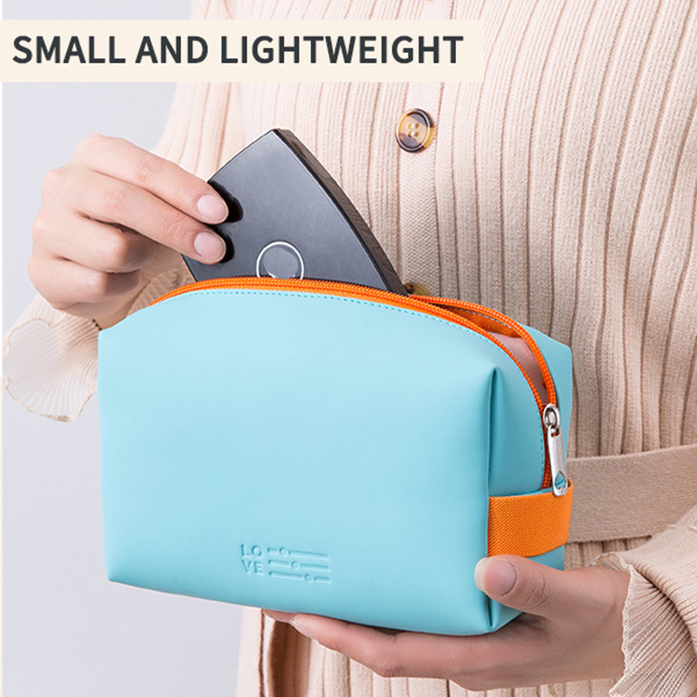 [Hàng mới về] Túi đựng mỹ phẩm trang điểm vải PU chống thấm nước kích thước nhỏ gọn dễ thương nhiều màu mang đi du lịch