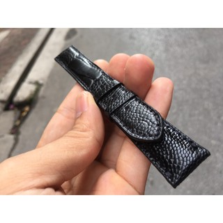 Dây Da Đồng Hồ Đà Điểu Thật Màu Đen Cho Nam Đủ Size