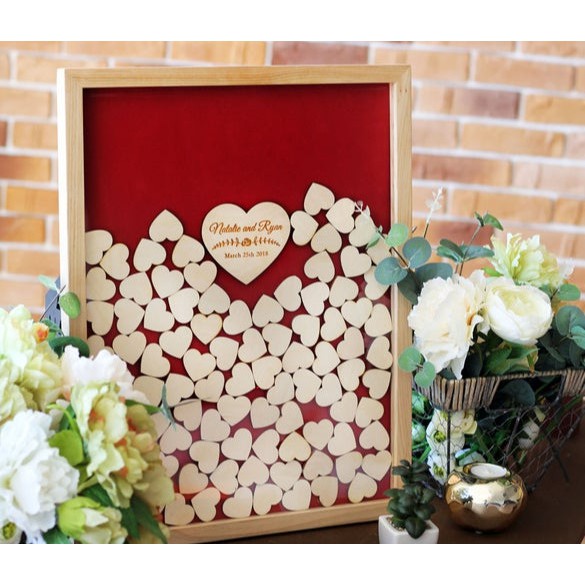 Hộp thả tim cưới,Hộp gỗ kí tên, guest book, hộp thả tim cưới, khung thả tim wedding kèm ẢNH THẬT