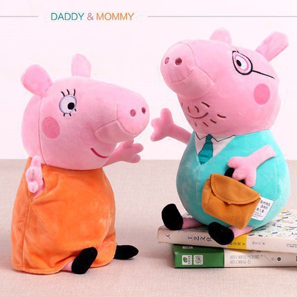 Gấu Bông Gia Đình Heo Peppa Pig Size 30-40cm (Set 4 Con)