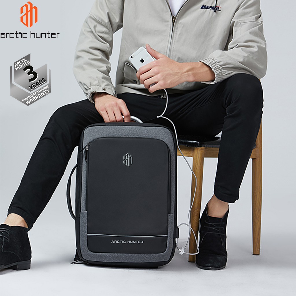 [Mã FAMALLT5 giảm 15% đơn từ 30k] Balo du lịch Arctic Hunter chống nước, sốc, cổng kết nối USB B00227