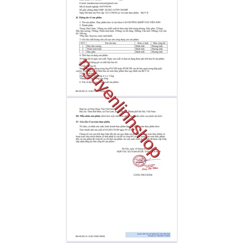 Cao dưỡng khớp Tản Viên Sơn tiêu chuẩn GMP- Việt Nam