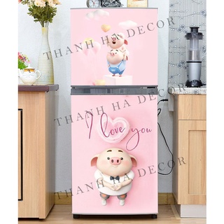 Decal dán Tủ Lạnh Pig 2022  chất liệu cao cấp