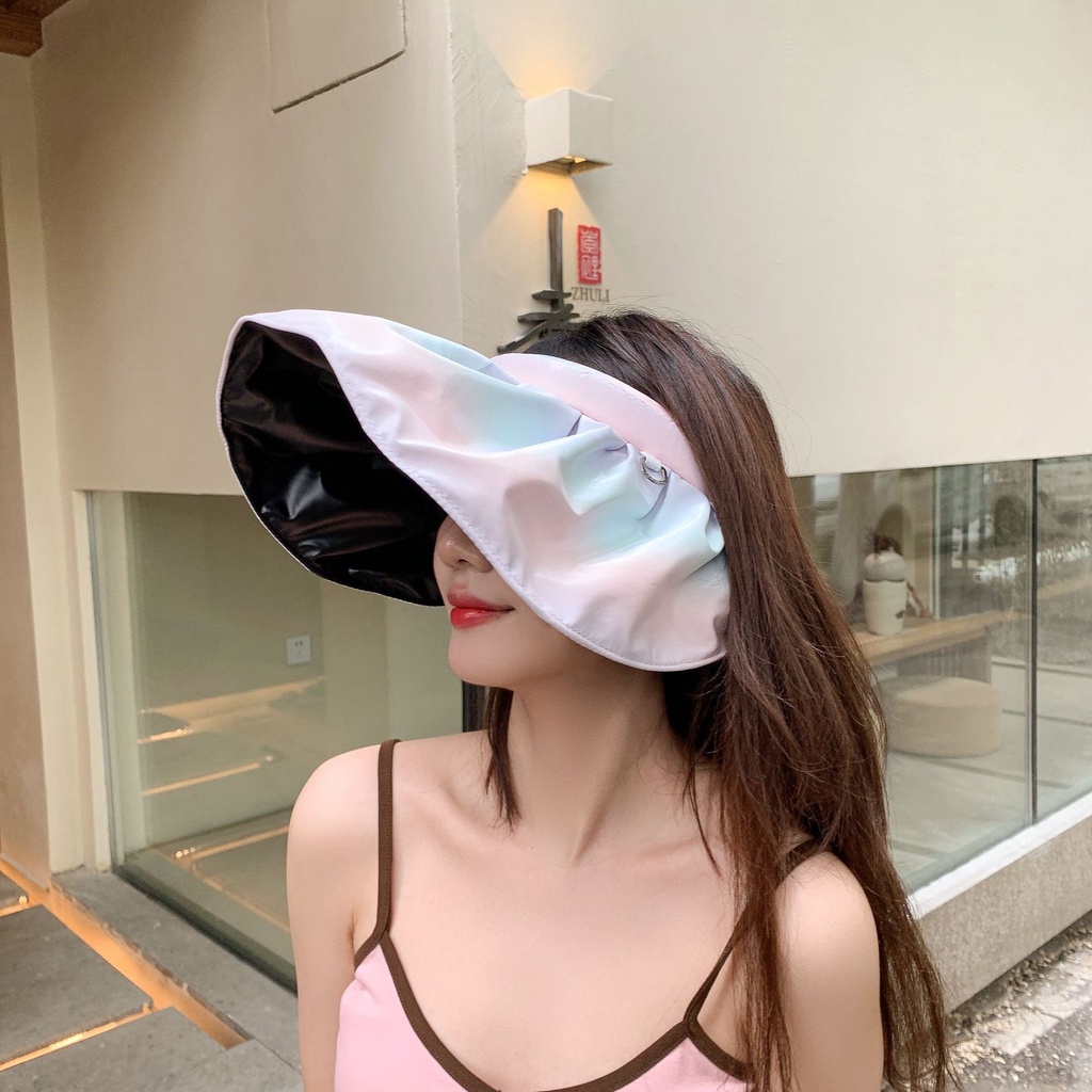 Nón Hở Đầu Vành Rộng Chống Nắng Chống Tia UV Màu Chuyển L2146