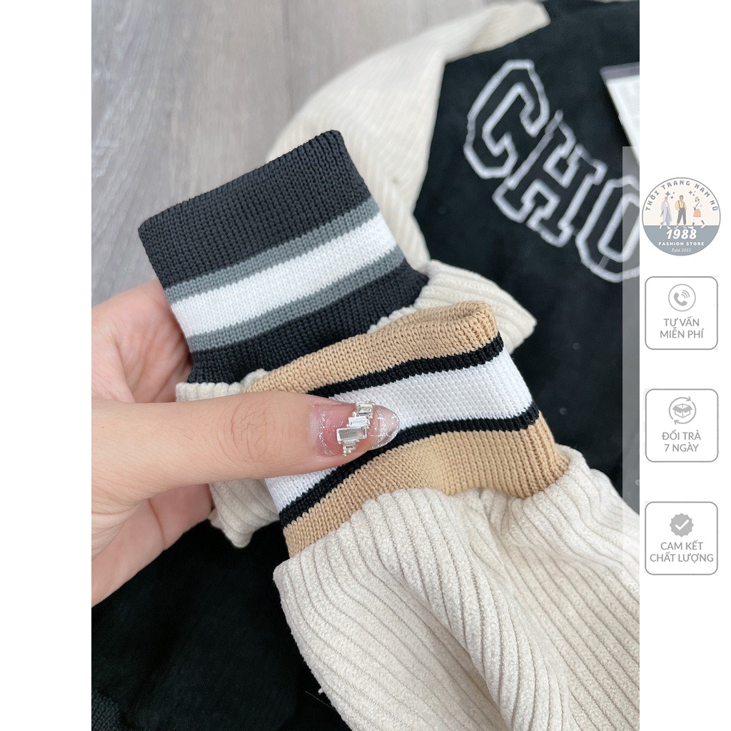 Áo Bomber Choose ❤ Áo Khoác Nhung Tăm Unisex Form Rộng