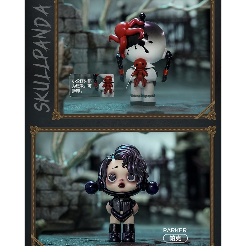 Mô Hình Búp Bê Popmart Dễ Thương Sưu Tầm Skullpanda x Addams Family Series Có Sẵn