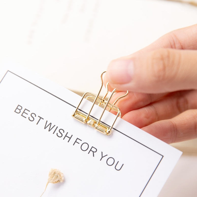 Kẹp Đánh Dấu Trang Sách Bằng Kim Loại Màu Vàng / Xanh Dương / Tím 19mm 32mm