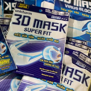 Combo 5 gói Khẩu Trang 3D Mask Super Fit unicharm 90.000