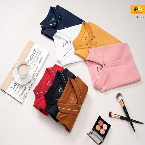 [Mã WABRWA8 giảm 15% đơn 99k] Áo Polo Yody nữ Bo kẻ Thun cộc tay chất liệu Cafe Thấm hút Mềm mịn APN3890 | BigBuy360 - bigbuy360.vn