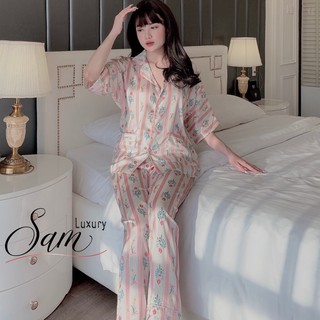 Đồ bộ nữ - Bộ mặc nhà Pijama lụa cao cấp Sam Luxury
