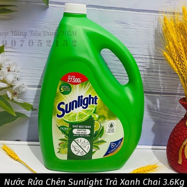 Nước rửa chén Sunlight 3,6kg (đủ 5 hương best seller - bao bì có thể thay đổi tùy đợt nhập hàng)