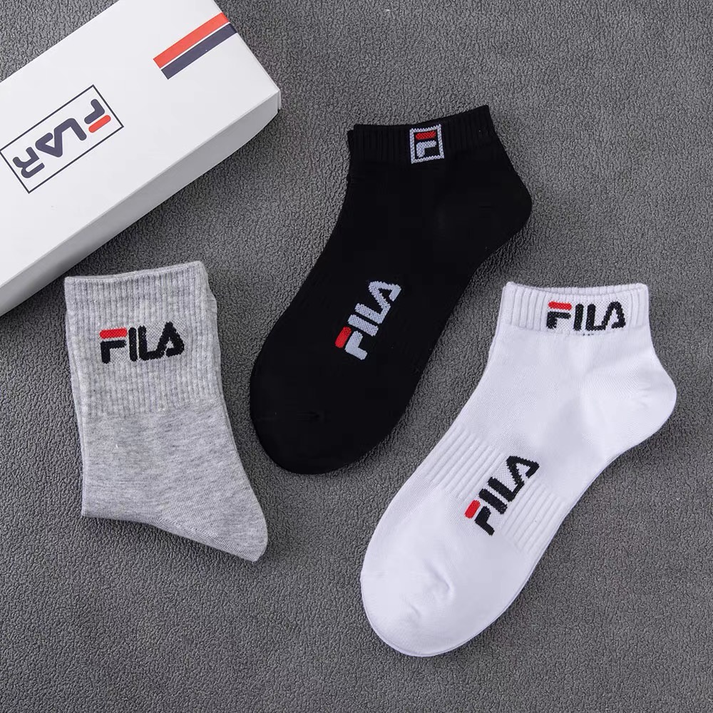 Combo 3 Đôi Tất Cổ Ngắn FILA, Vớ Thể Thao Nam Nữ , Chống Hôi Chân Thoáng Khí, Không Hầm Bí