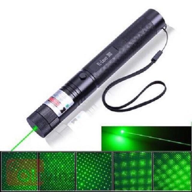 Đèn pin chiếu tia laser 303 tia sáng xanh