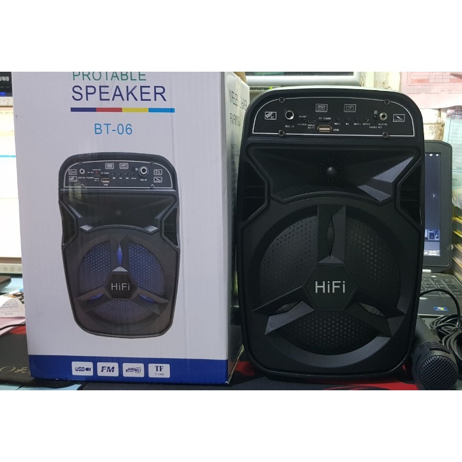 [Mã ELHACE giảm 4% đơn 300K] LOA BLUETOOTH HÁT KARAOKE BT-06 TẶNG KÈM MIC CÓ DÂY