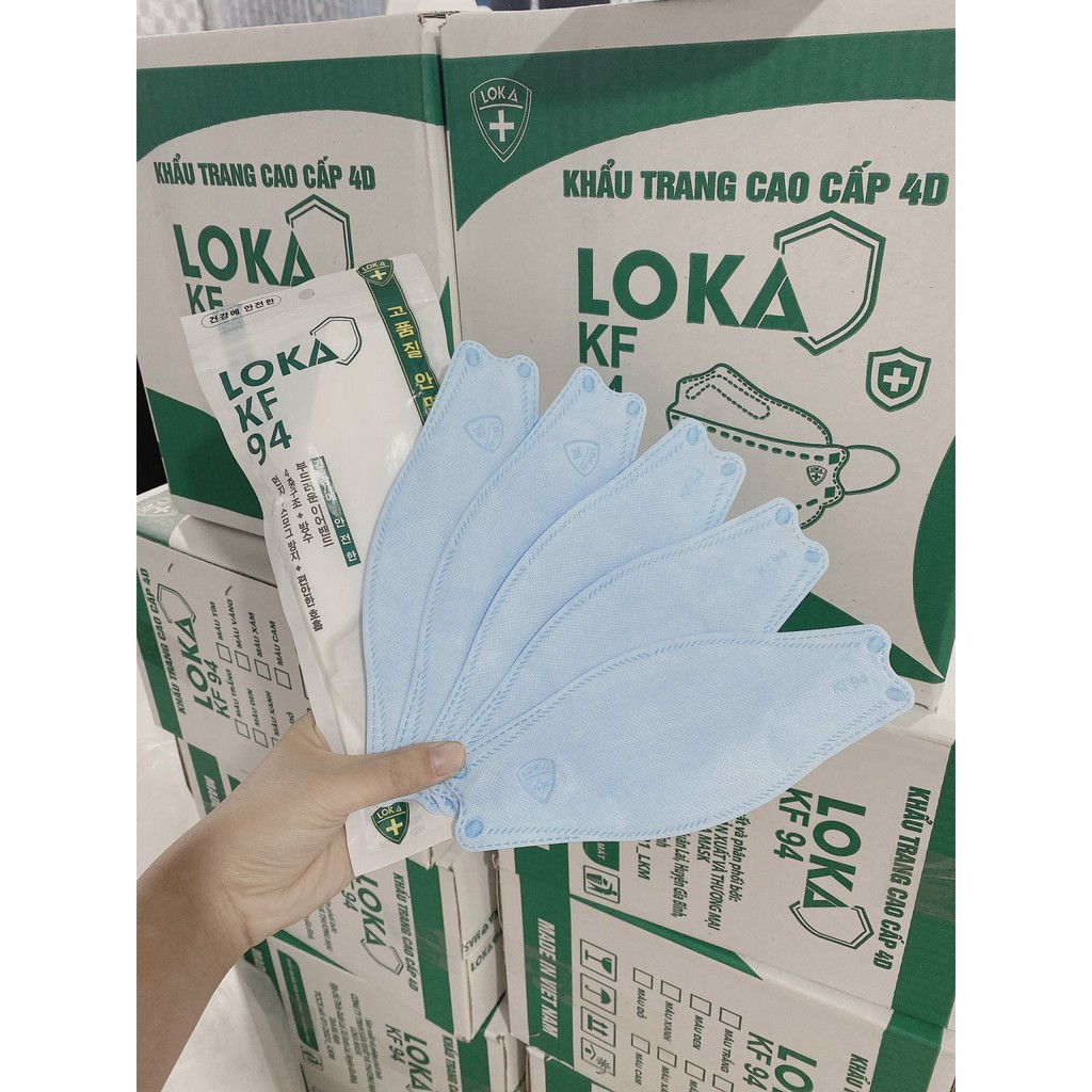 THÙNG 300 CHIẾC KHẨU TRANG KHÁNG KHUẨN 4D LOKA KF94 THIẾT KẾ THÔNG MINH ÔM SÁT MẶT