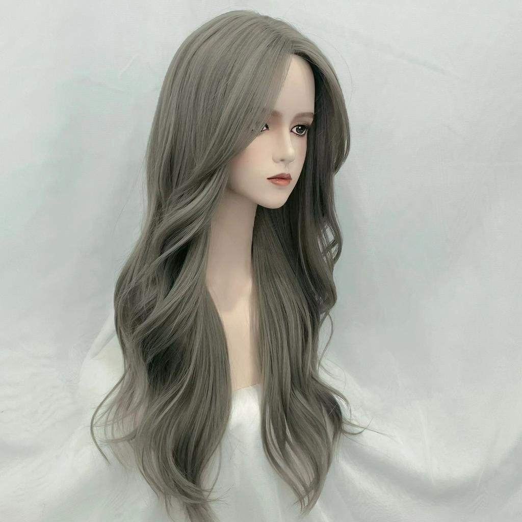 Bộ tóc giả nữ Hàn Quốc nguyên đầu màu khói , nâu + tặng kèm lưới ONLINE_SHOPPING_1102