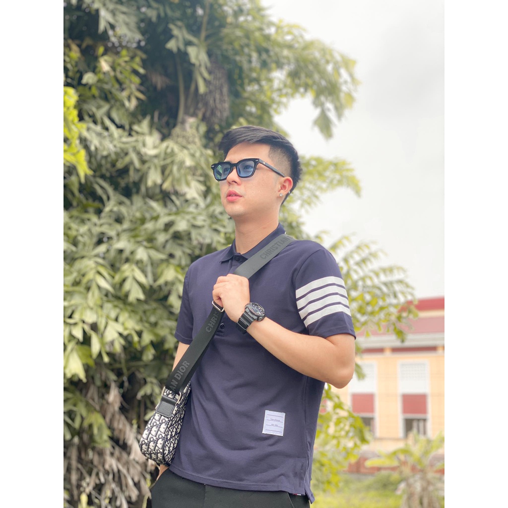 Áo Polo Thome 4 Vạch Phản Quang, Áo thun Polo Nam nữ Unisex Hottrend 2022