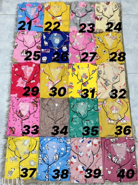 Bộ Ngủ Pijama Lửng ( Mẫu Số 21 - 40)