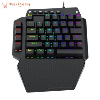 Bàn phím cơ 1 tay có đèn LED màu xanh dương chất lượng cao