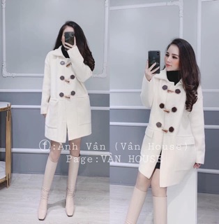 Áo dạ ép khuy sừng Hàn quốc
