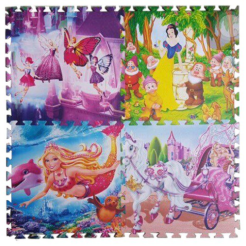 Bộ 4 Tấm Thảm Xốp Lót Sàn Hình Công Chúa Disney Cho Bé - 60x60cm - EcoBaby