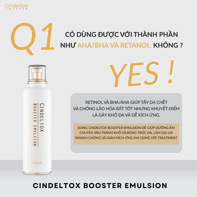 Kem dưỡng ẩm phục hồi da nhũ tương Booster Emulsion Cindeltox 120ml cấp ẩm hồi phục độ tươi sáng mềm mịn da