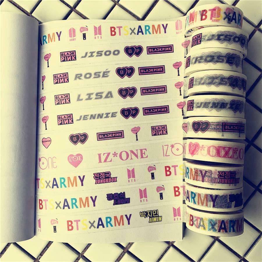 Băng Keo Washi Họa Tiết Bts / Blackpink /  Izone Dễ Thương Dùng Trang Trí