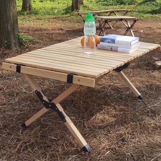 Bàn dã ngoại gấp gọn gỗ tùng camping gấp gọn siêu tiện lợi kèm túi đựng