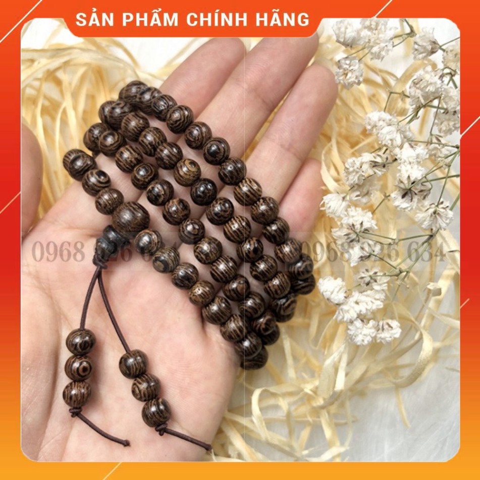 Vòng gỗ mun lông công chuỗi 108 hạtFREESHIPVòng tay phong thủy tràng 108 hạt gỗ mun