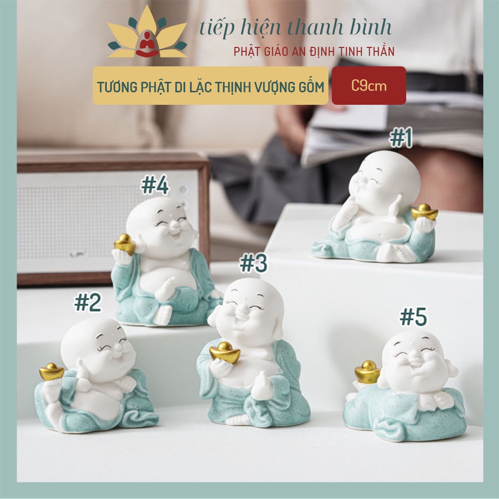 Tượng Phật Di Lặc Thịnh Vượng Gốm Mini 9cm