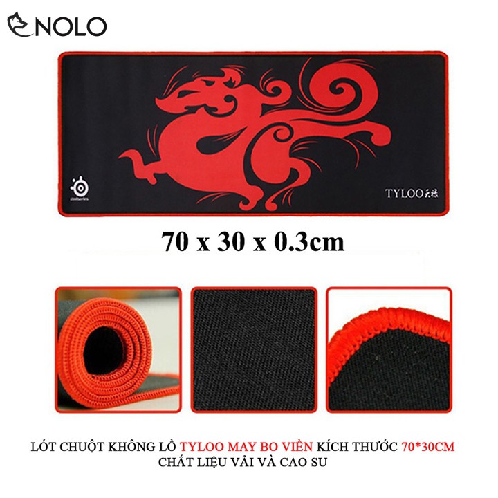 Lót Chuột Khổng Lồ TYLOO May Bo Viền Kích Thước 70*30 Cm Chất Liệu Vải Và Cao Su