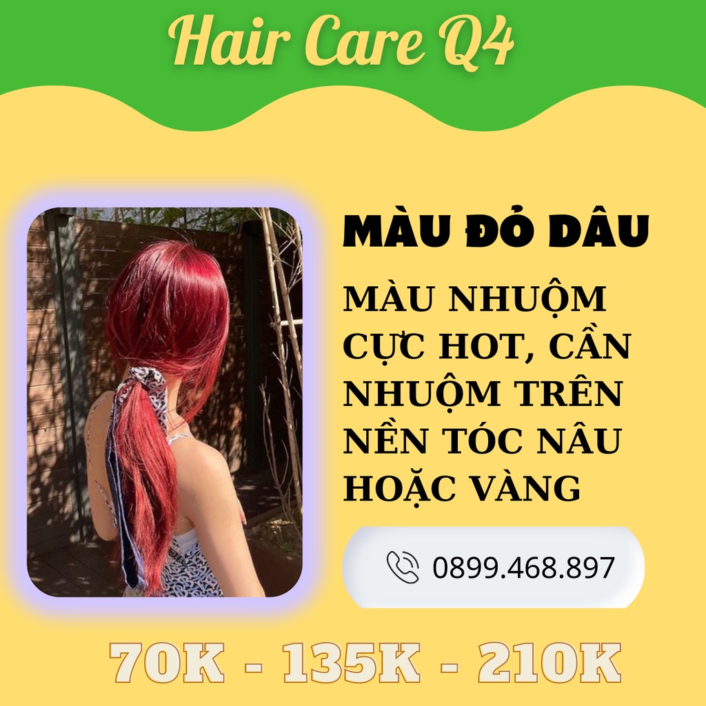 Thuốc nhuộm tóc màu đỏ dâu, đỏ sáng, đỏ đồng - Hair Care Q4