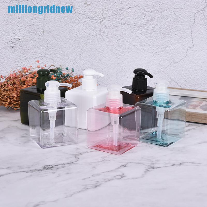 Bình Nhựa Rỗng 250ml Hình Vuông Đựng Dầu Gội Sữa Rửa Mặt
