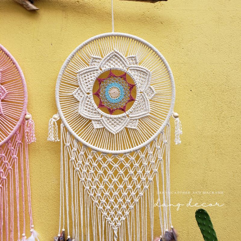 Dreamcatcher bông hoa siêu lớn trang trí nhà, quán cà phê, homestay phong cách boho