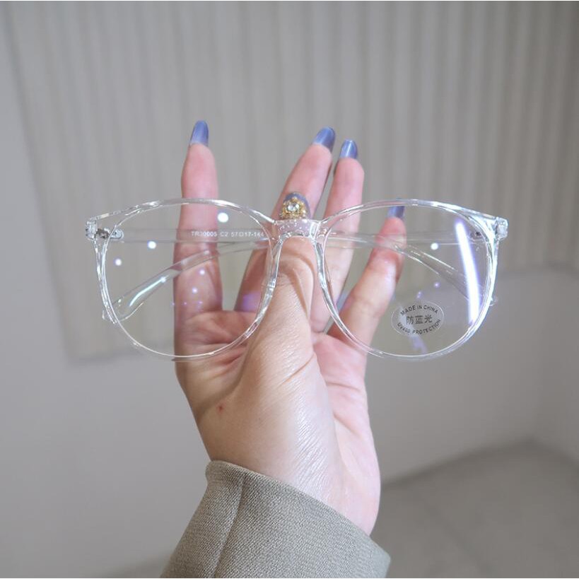 Mắt Kính Gọng Oval Chống Ánh Sáng Xanh Thời Trang Sang Trọng