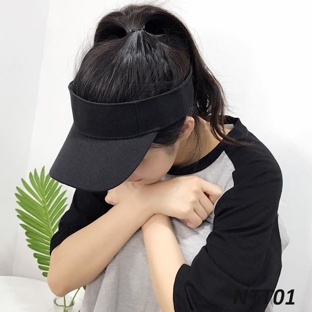 Mũ Lưỡi Trai Tennis Thể Thao Nam Nữ Trơn, Nón Kết Nửa Đầu Không Nóc Thoáng Mát - trieuvy_fashion