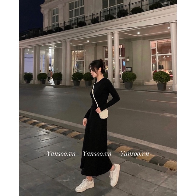 Váy body dáng dài thun lạnh hàn quốc , váy maxi thun dáng dài xoè đuôi cá yansoo.vn