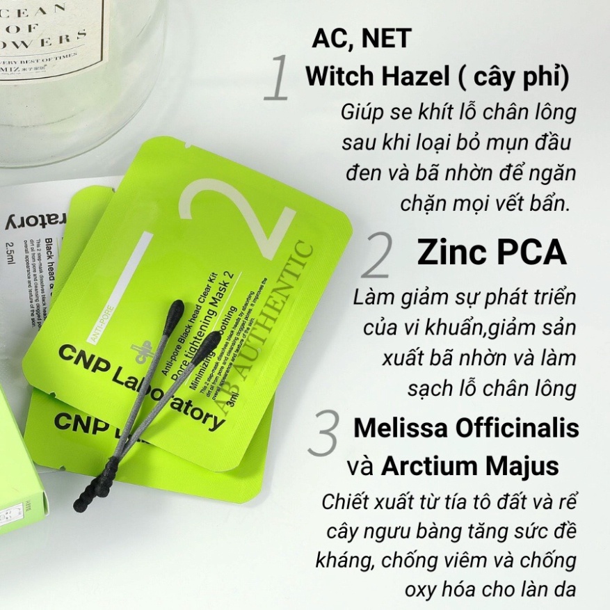 Set mặt nạ làm sạch mụn đầu đen, se khít lỗ chân lông CNP Laboratory Anti-Pore Black Head Clear Kit