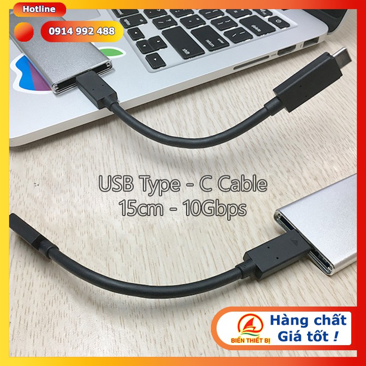 Cáp USB Type C Male to USB Type C Male Gen 2 - 15cm Tốc độ 10Gbps