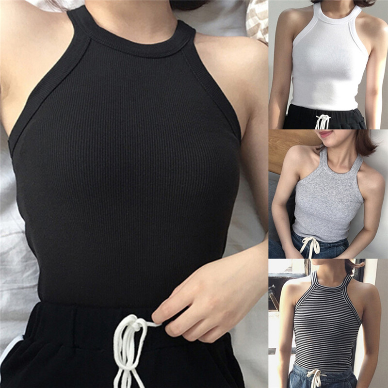 Áo Crop Top Sát Nách Kẻ Sọc Thời Trang Cho Nữ 0317