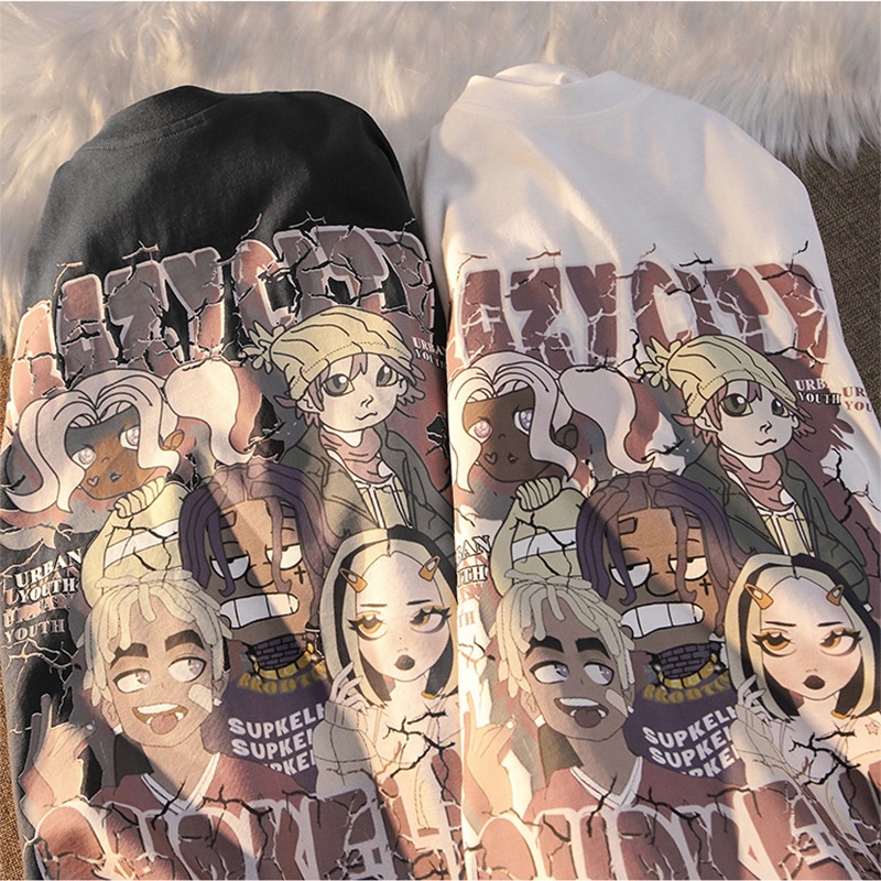 Áo Thun Tay Ngắn Cổ Tròn In Chữ Thập Phong Cách Âu Mỹ Nhật Bản Thời Trang 2022 Cho Nam Và Nữ