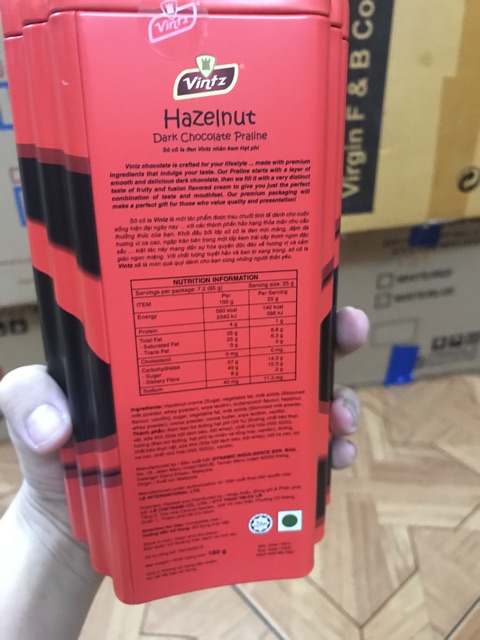 Kẹo socola ,  Sô Cô La đen Vintz nhân kem