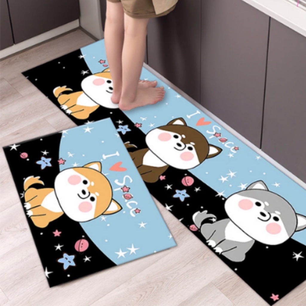 Thảm lau chân nhà bếp thấm nước hình thú cao cấp, thảm chùi chân hình thú chống trơn trượt, thảm trả