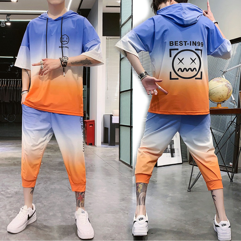 Bộ Quần Áo Thun Nam Loang Màu In Họa Tiết Hai Mặt Mũ Chùm Đầu Kết Hợp Quần Lỡ ZENKODLMEN SET NAM 90000116 | BigBuy360 - bigbuy360.vn