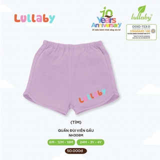 Quần đùi cotton viền gấu mềm mại cho bé trai/bé gái Lullaby NH306M